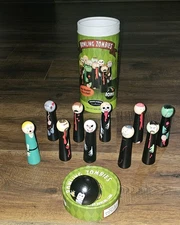 Bowling Zombies Tabletop Game with Wood Pins Balls Front Porch Classics