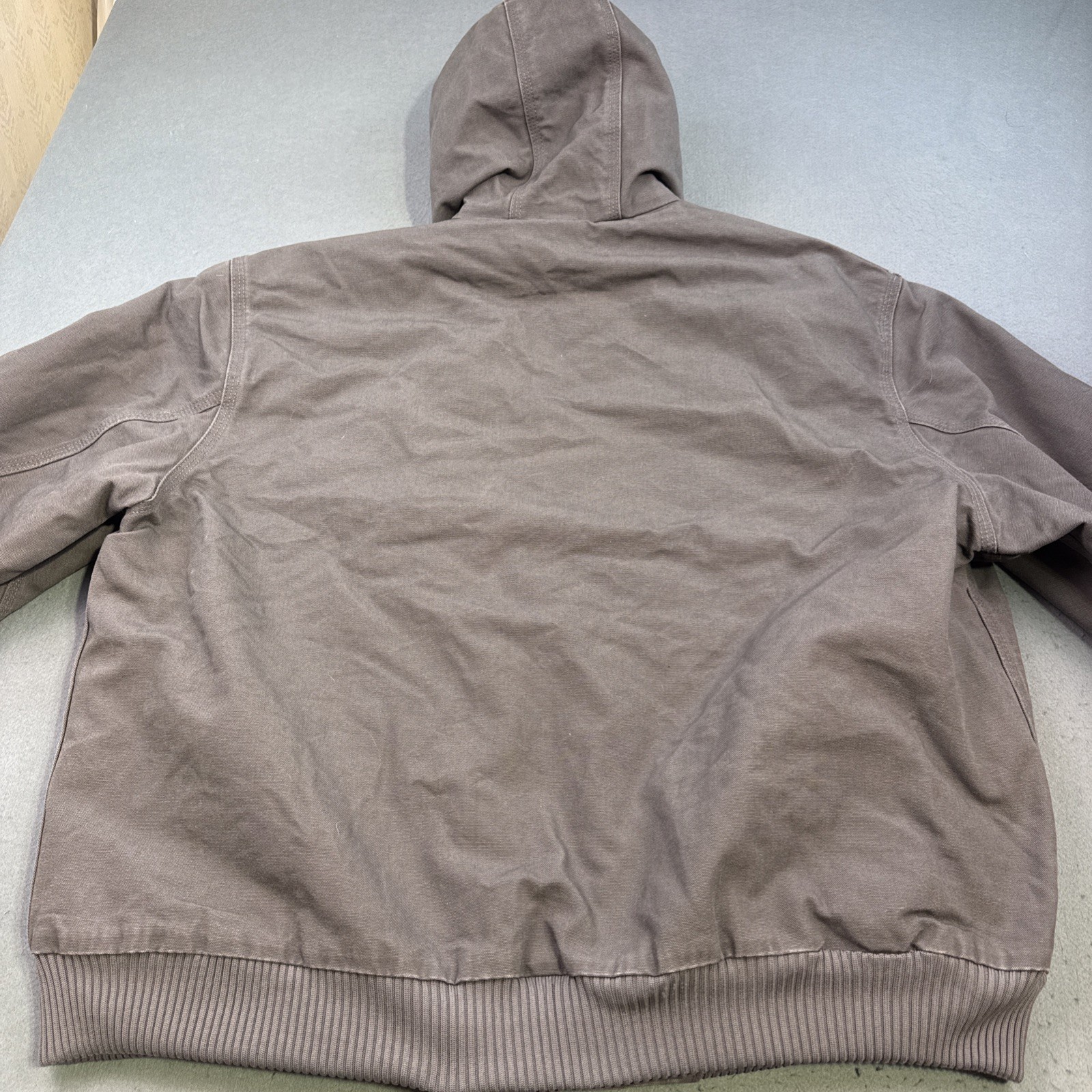 Vintage Carhartt J140 GVL Size 2XL GRAY Canvas Hooded Quilted Rare USA UNION image 6