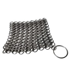 Nettoyeur de poêle en fonte 316 L en acier inoxydable (3,9" x 3,9")