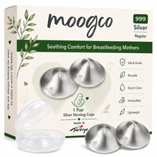 The Original Silver Nursing Cups - Nipple Shields for Breastfeeding Newborn -...
