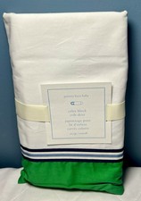 Pottery Barn Baby Crib Skirt Color Block 16 Drop Green Blue Clean Lines NEW