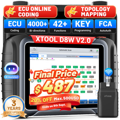 XTOOL D8W V2.0 Bi-directional Diagnostic Tool OBD2 Car Scanner Coding 42 Service