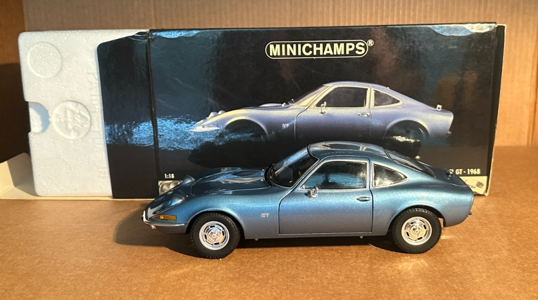 Minichamps 1/18 Scale 1968 Opel GT. Coupe, Metallic Blue | eBay