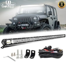 50 Straight Led Spot Flood Light Barwire For Jeep Wrangler Jl Jk Driving Light