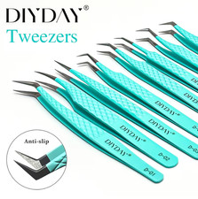 DIYDAY Eyelash Extension Tweezers Fiber Tip A...