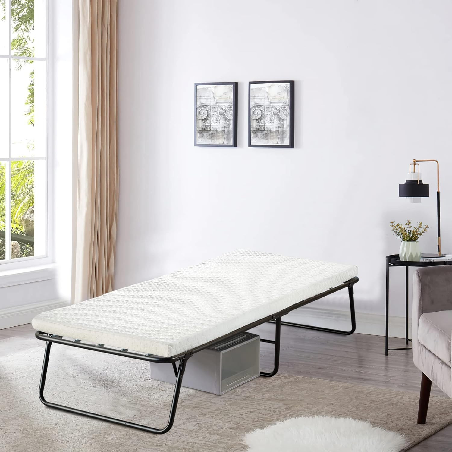 Luxurious 14&rdquo; Folding Bed with Memory Foam Mattress & Stur