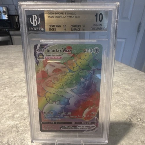 Pokémon Snorlax VMAX Holo 206/202 Sword & Shield 2020 BGS Pristine 10