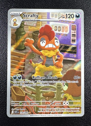 Pokemon Scrafty White Flare Illustration Rare IR Full Art Holo 139/086