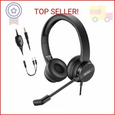 Headsets with Microphone for Laptop, 3.5mm Wired Computer Headset Super-Lightwei
