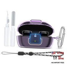 Secure Lock Case for New Bose QuietComfort Earbuds Case 2024 Clear Purple