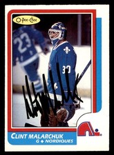 1986 OPC O-Pee-Chee Hockey #47 Clint Malarchuk Signed Autograph (no COA) *d4
