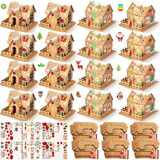 16 Set Christmas Craft Kit Gingerbread House Set Xmas Craft Make a Gingerbread H