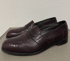 Footjoy Classic 74765 Tegu Lizard Skin Loafers Men's 8.5 D Made in USA Cordovan