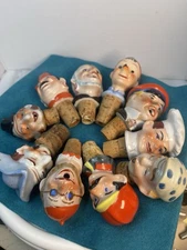 LOT 10 BOTTLE STOPPER POURERS PORCELAIN CERAMIC START COLLECTING GIFT SET MIXED!