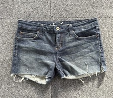 Juicy Couture Y2K Denim Cutoff Shorts Raw Hem Women's Size 30 Made in USA