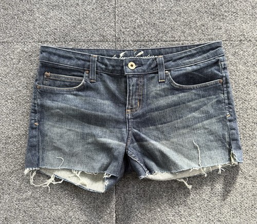 Juicy Couture Y2K Denim Cutoff Shorts Raw Hem Women's Size 30 Made in USA - Afbeelding 1 van 15