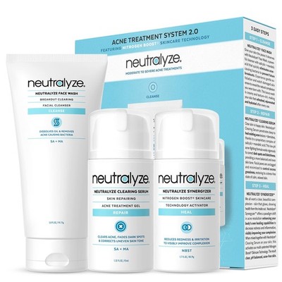 Neutralyze Moderate to Severe Acne Treatment Kit 2.0  Maximum Strength 3 Step...