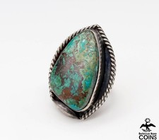 Southwestern Sterling Silver  Turquoise Statement Ring