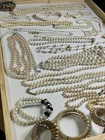 Lot of Vintage Faux Pearl Costume Jewelry Necklaces Bracelets 26 Pieces Glass
