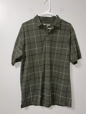 Basic equipment green checkered polo men s M