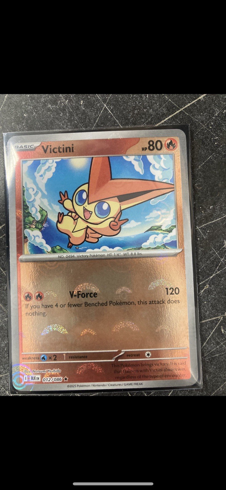 Pokémon Victini - 012/086 - Masterball Holo - NM - Black Bolt
