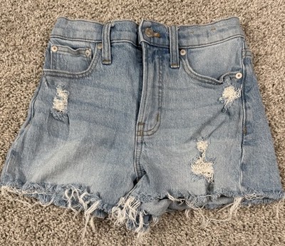 Madewell The Perfect Jean Short Denim Distressed Womens Size 23 Inseam 3