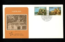 Postal History Yugoslavia #1371-1372 FDC Fleetwood Europa Monastery 1978