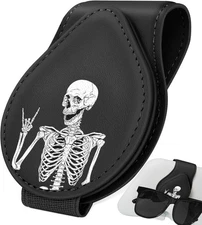 Sunglass Holder for Car Visor Sunglasses Clip Magnetic Eyeglass -Black Skeleton