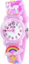 Girls Watch - 3D Cartoon Waterproof Toddler Watch, Gifts for Age Purple