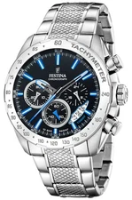 Festina Men's Chronograph (44.5mm) Black Dial / Stainless Steel Bracelet
