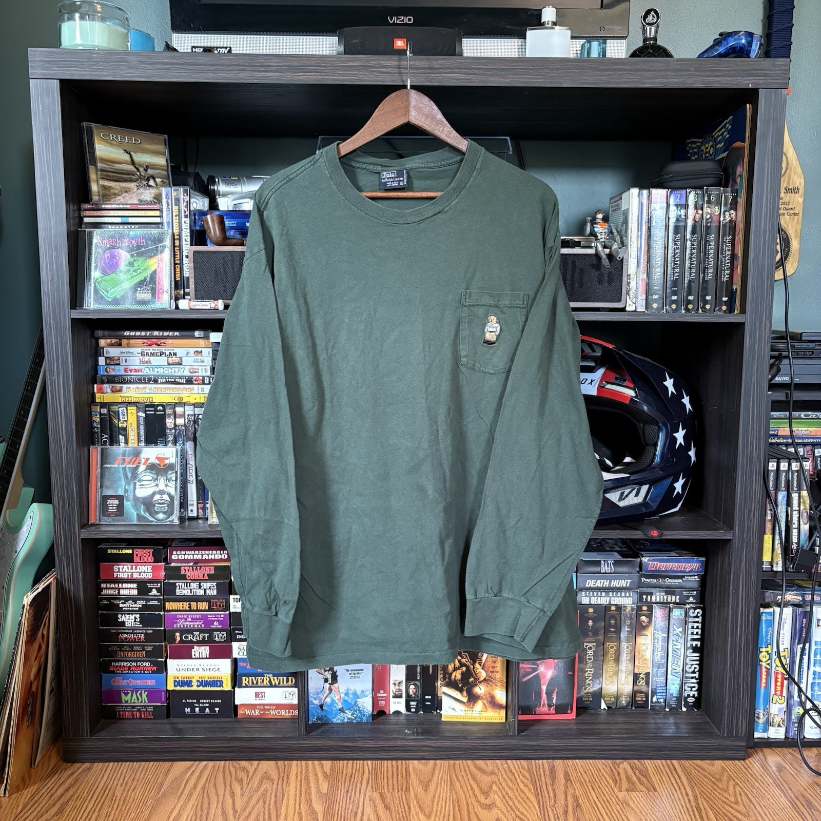 Vintage Polo Ralph Lauren Green Teddy Bear Long Sleeve XL