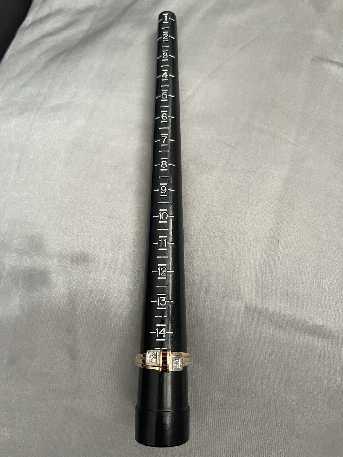 14K Solid Gold Diamond Ruby Men’s Ring Size 15 La… - image 5