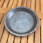 Vintage Metal Round Pie Dish Pan 9 in Embossed "BEST PIES" — photo 1