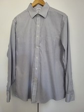 Brooks Brothers Regent Men's Dress Shirt 16-4/5 White Blue Check Cotton