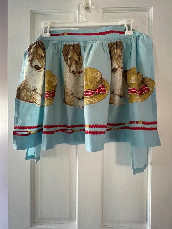 Vintage Collie Apron Blue
