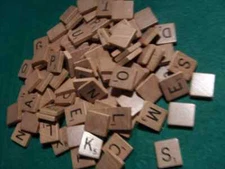 vintage old style USA SCRABBLE LETTER TILE WOODEN  - for crafts - games