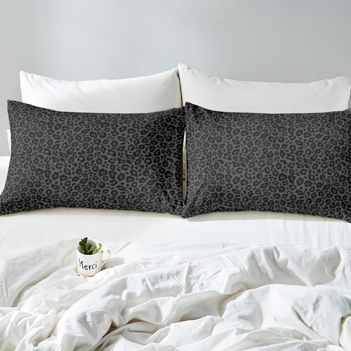 Chic Microfiber Leopard Print Twin Bedding Set with Deep Pocket Features - Picture 10 of 11