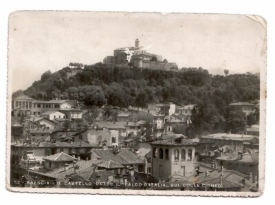 9338- Brescia- Il castello detto il Falco D' italia 1938