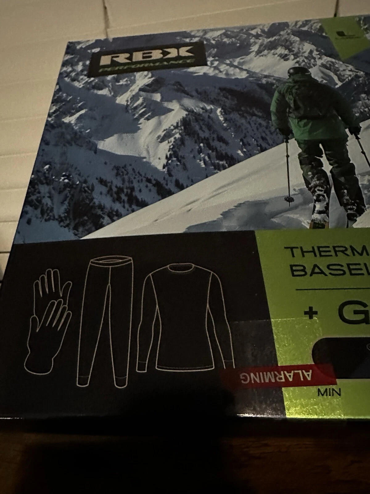 NEW RBX 3 PC PERFORMANCE BASE-LAYER SET MENS SZ M TOP-BOTTOM-GLOVES BLACK