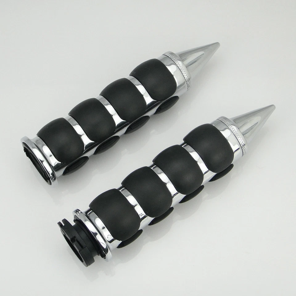 Empuñaduras cromadas de 1" para motocicleta Harley Dyna Softail Glide Fat Boy Bad Boy Foto 2 de 4