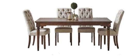 TILDA RUSTIC FARMHOUSE SOLID PINE DINING CHAIR CAMILLE FABRIC UPHOLSTERY - Picture 2 of 2