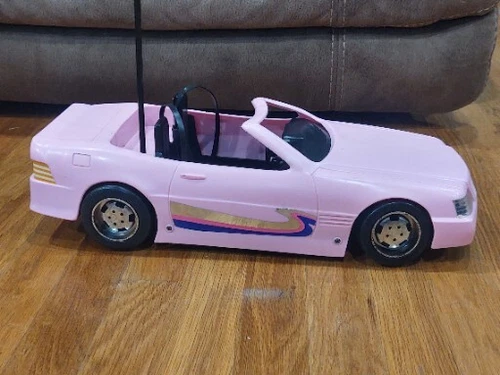 Vintage Barbie 1993 Meritus RC Pink Convertible Car - Nice Condition - No Remote