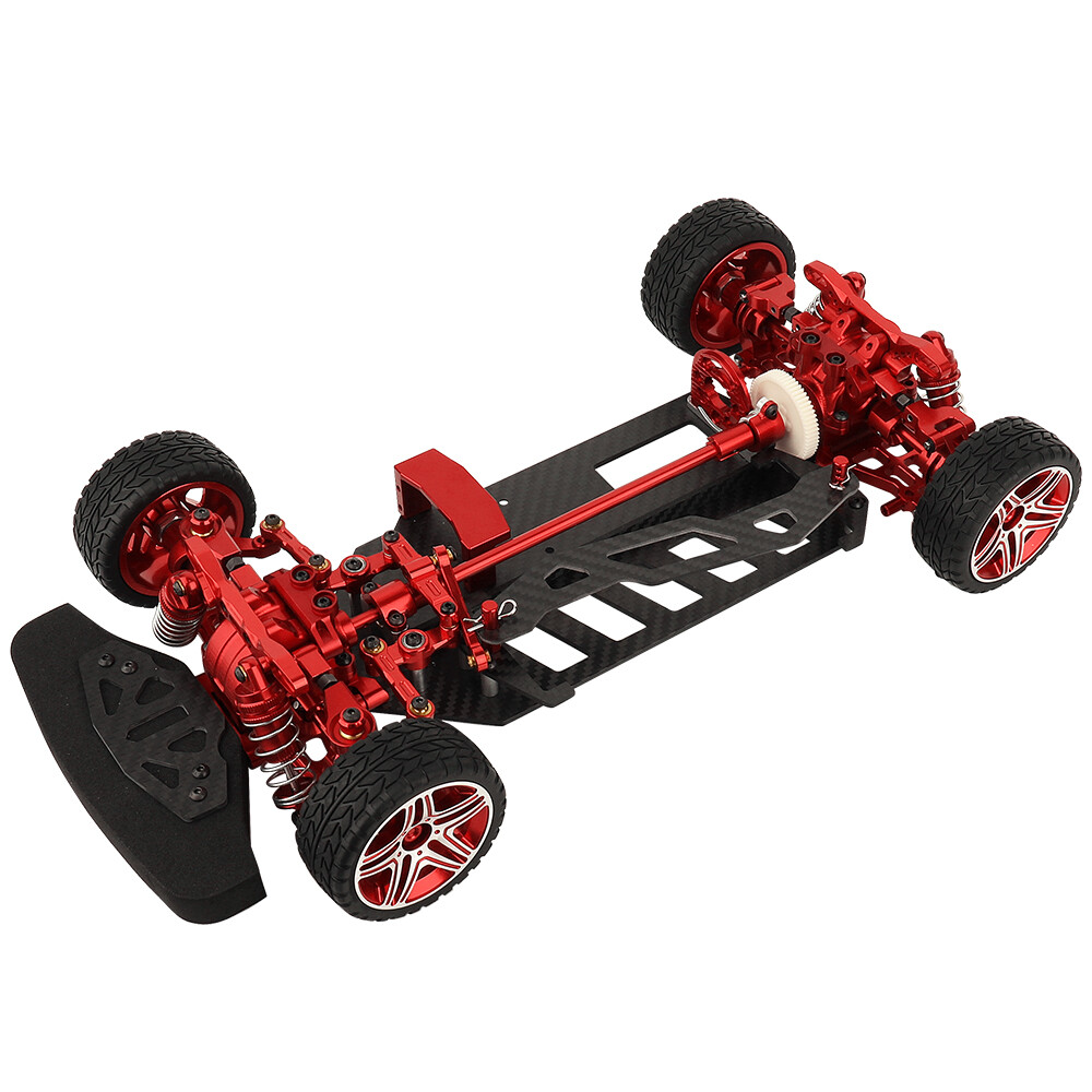 Upgraded Metal Alloy Carbon Fiber Chassis Frame Kit For TT02 TT-02 1/10 RC Car
