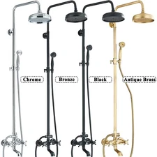 Exposed Shower System with Tub Spout 8inch Rain Shower Head and Hand Spray Combo