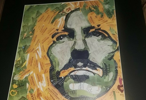 Beatles , george harrison - abstract art by Artist Haiyan - matted 16"X 20" - - Picture 3 of 4