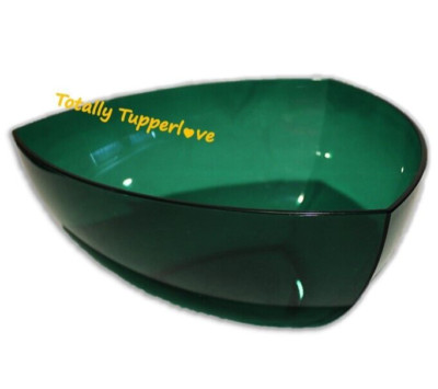Tupperware Sheerly Elegant Bowl 17 Cup Serving Triangle Emerald Green Acrylic  