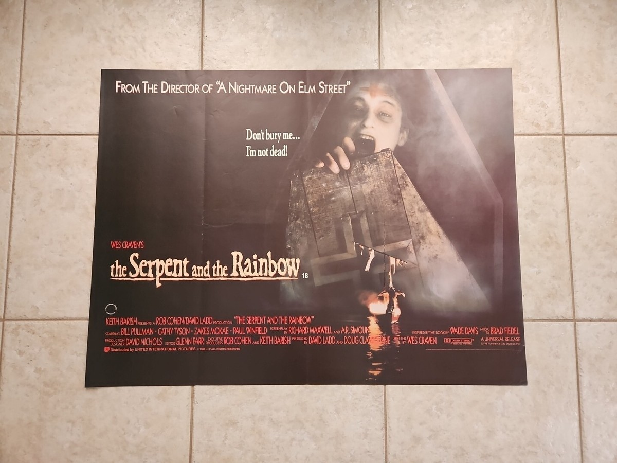 Wes Craven's The Serpent and the Rainbow movie poster original UK Quad