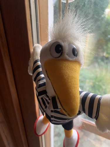 Lufthansa LU Puppe Lufthans Maskottchen Kranich Vogel für Fenster rar 👩🏼✈️✈️