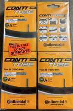 4x Continental Bicycle Conti Inner Tubes Tour 28 Slim 700C 40mm A Schrader Valve