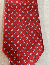 Van Heusen Tie ~ Red and Gold Polyester & Silk Necktie Men's Classic USA Made